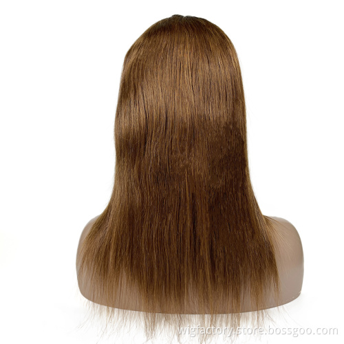 wholesale human hair cuticle aligned wig 4*4 ,100% human hair lace front wig glueless,4/27 colored human brazilian hair wigs